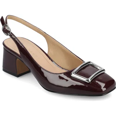 Journee Collection Everlee Slingback Pump In Burgundy