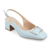Journee Collection Everlee Womens Square Block Heel Pumps In Blue