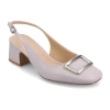 Journee Collection Everlee Womens Square Block Heel Pumps In Purple