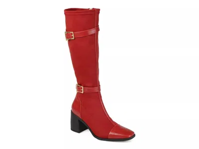 Journee Collection Extra Wide Width Gaibree Extra Wide Calf Riding Boot In Red