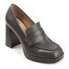 Journee Collection Ezzey-wd Womens Square Closed Toe Stacked Heel Pumps In Gray