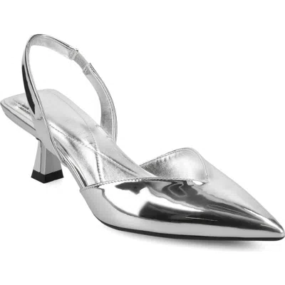 Journee Collection Fallon Slingback Pump In Silver