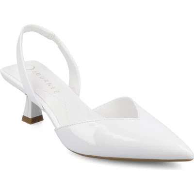 Journee Collection Fallon Slingback Pump In White