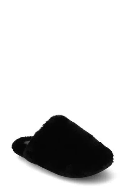 Journee Collection Faux Fur Jayde Slipper In Black