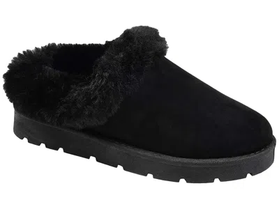 Journee Collection Faux Fur Trim Whisp Slipper In Black