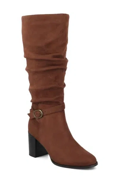 Journee Collection Fernanda Ruched Boot In White