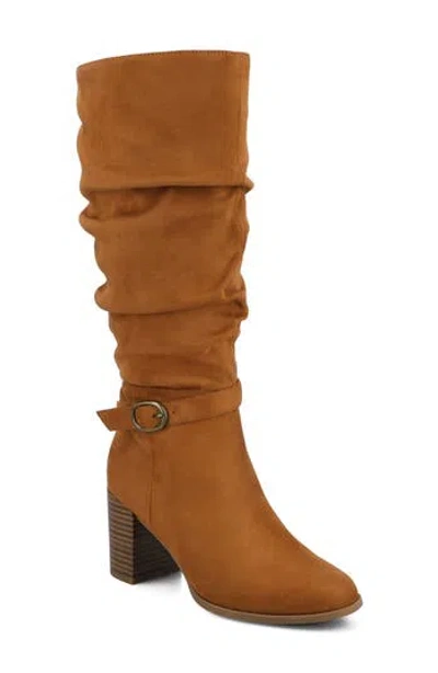 Journee Collection Fernanda Ruched Boot In Brown