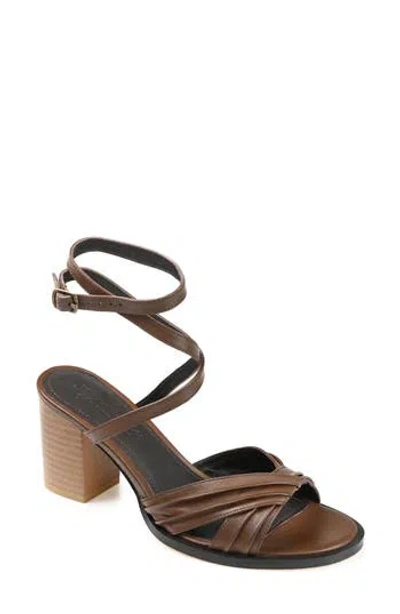 Journee Collection Freeda Ankle Strap Sandal In Brown
