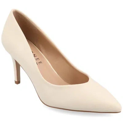 Journee Collection Gabriella Womens Pointed Closed Toe Stiletto Heel Pumps In White