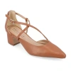 Journee Collection Galvinn Womens Pointed Flat Heel Pumps In Brown