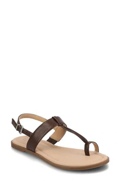 Journee Collection Gerra Toe Loop Sandal In Brown