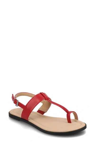 Journee Collection Gerra Toe Loop Sandal In Red