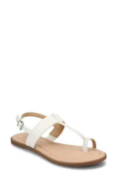 Journee Collection Gerra Toe Loop Sandal In White