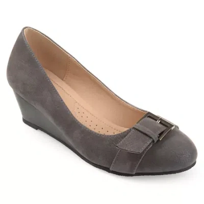 Journee Collection Graysn Womens Round Closed Toe Wedge Heel Pumps