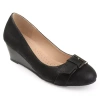 Journee Collection Graysn Womens Round Closed Toe Wedge Heel Pumps In Black
