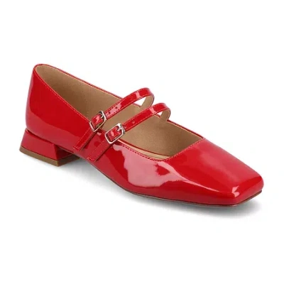 Journee Collection Gredah Womens Square Mary Jane Shoes In Red