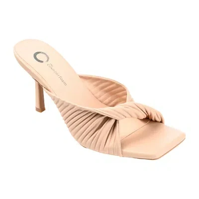 Journee Collection Greer Womens Round Open Toe Stiletto Heel Pumps In Sand