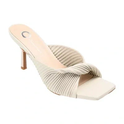 Journee Collection Greer Womens Round Open Toe Stiletto Heel Pumps In White