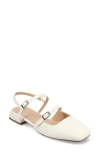 Journee Collection Gretchenn Slingback Mary Jane Pump In White