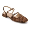 Journee Collection Gretchenn Womens Square Closed Toe Mary Jane Shoes In Animal Print