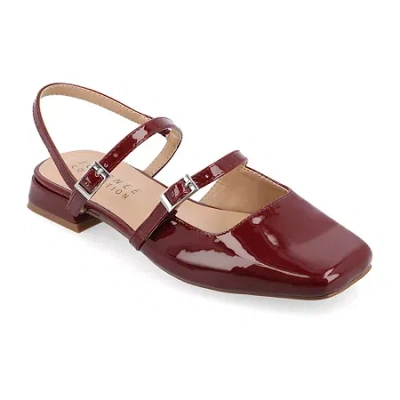Journee Collection Gretchenn Womens Square Closed Toe Mary Jane Shoes In Burgundy