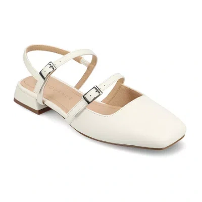 Journee Collection Gretchenn Womens Square Closed Toe Mary Jane Shoes In White