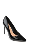 Journee Collection Hadli Pointed Toe Stiletto Pump In Patent/black