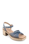 Journee Collection Hally Espadrille Platform Sandal In Blue