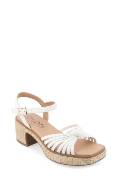 Journee Collection Hally Espadrille Platform Sandal In White