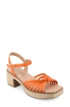 Journee Collection Hally Espadrille Platform Sandal In Orange