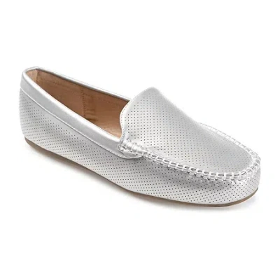 Journee Collection Halsey Womens Round Loafers In Silver