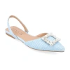 Journee Collection Hannae Womens Pointed Ballet Flats In Blue