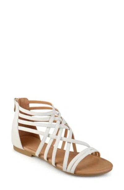 Journee Collection Hanni Strappy Gladiator Sandal In White