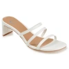 Journee Collection Hariett Womens Round Open Toe Block Heel Pumps In White
