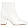 Journee Collection Haylinn Bootie Women's Matte White Ankle Boots Lion4 In White