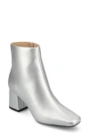 Journee Collection Haylinn Vegan Leather Bootie In Silver