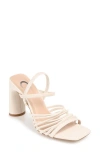 Journee Collection Hera Womens Round Open Toe Block Heel Pumps In Off White