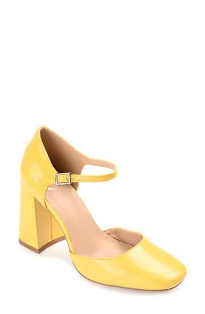 Journee Collection Hesster Mary Jane Pump In Yellow