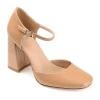 Journee Collection Hesster Womens Square Closed Toe Block Heel Pumps In Neutral