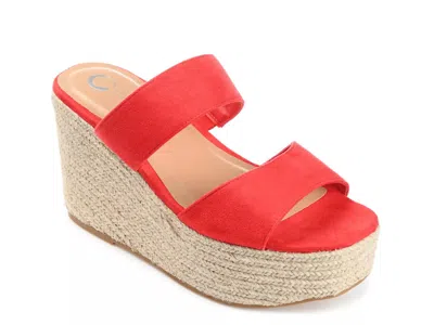 Journee Collection Ilyana Espadrille Wedge Sandal In Red