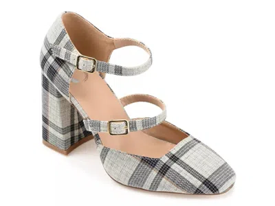 Journee Collection Isadorah Pump In Plaid/ Black