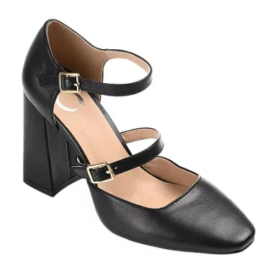 Journee Collection Isadorah-wd Womens Square Closed Toe Block Heel Pumps In Black