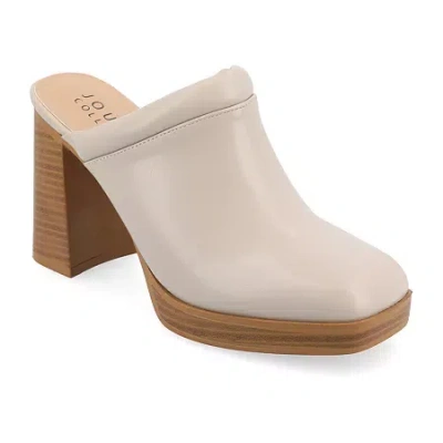 Journee Collection Izara Womens Square Closed Toe Stacked Heel Pumps In Gray