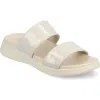 Journee Collection Janis Wedge Slide Sandal In Patent/bone