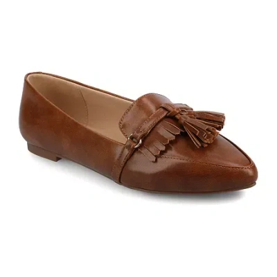 Journee Collection Jannah Womens Pointed Closed Toe Mary Jane Shoes In Brown