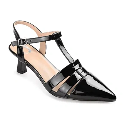 JOURNEE COLLECTION JAZLYNN WOMENS POINTED CLOSED TOE KITTEN HEEL PUMPS