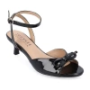 Journee Collection Jennifer Womens Round Open Toe Kitten Heel Pumps In Black