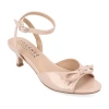 Journee Collection Jennifer Womens Round Open Toe Kitten Heel Pumps In Neutral