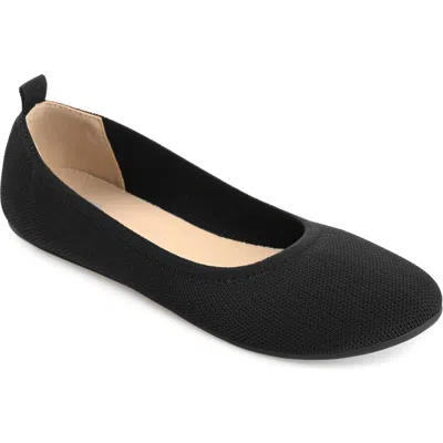 Journee Collection Jersie Knit Ballet Flat In Black