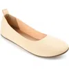 Journee Collection Jersie Knit Ballet Flat In Cream